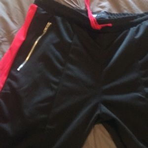 Black/red track pants brand new